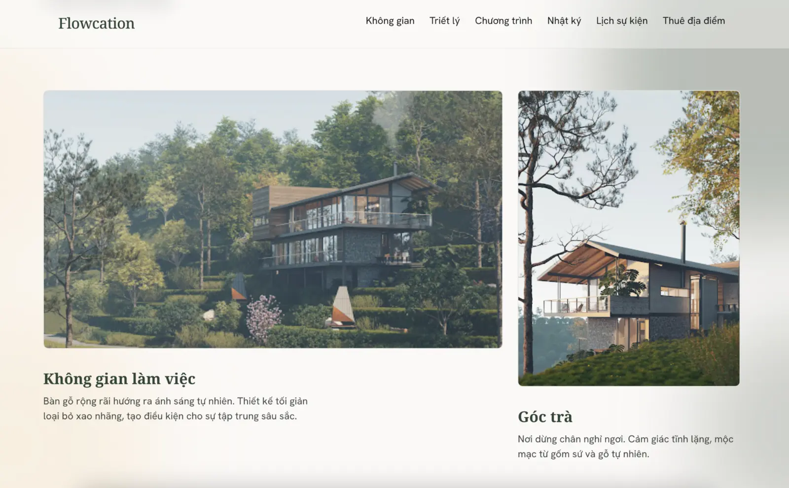 Giao diện website Flowcation.vn