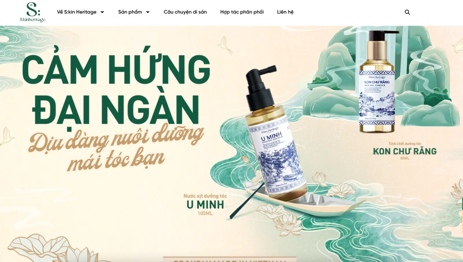 Giao diện website S:kin Heritage
